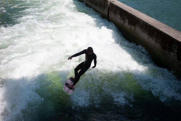 Surfer on the river Isar